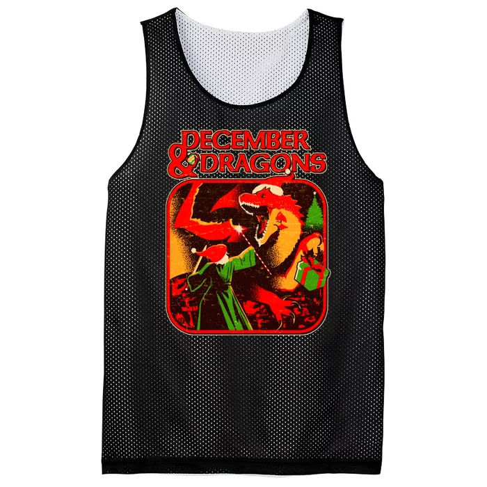 Christmas December & Dragons Mesh Reversible Basketball Jersey Tank