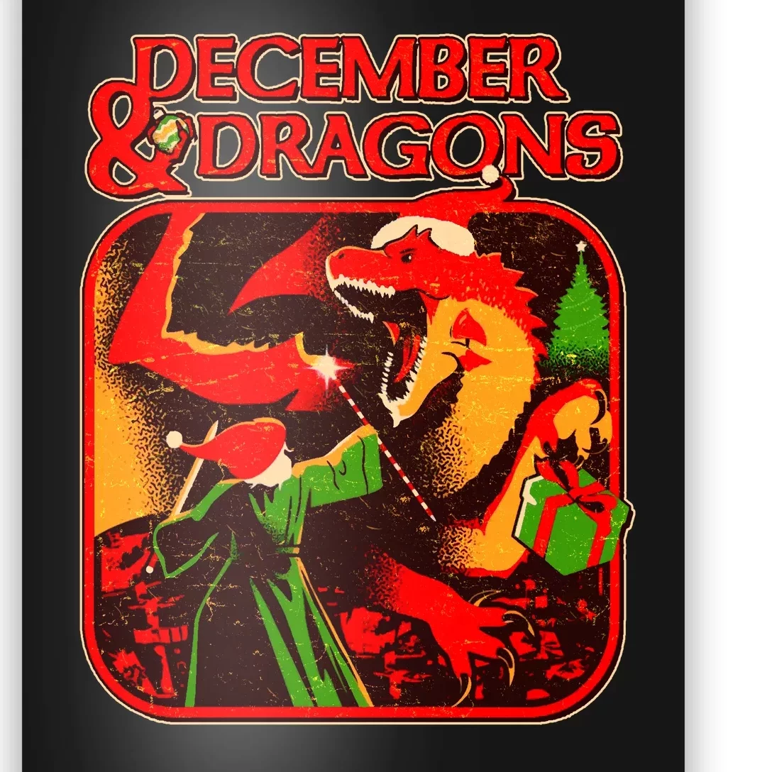 Christmas December & Dragons Poster