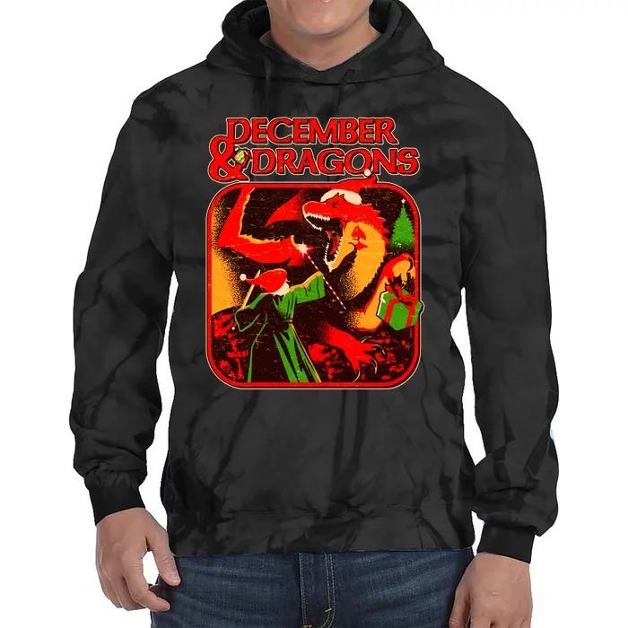 Christmas December & Dragons Tie Dye Hoodie