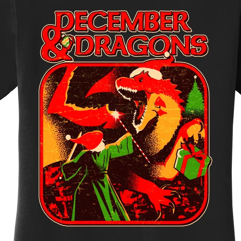 Christmas December & Dragons Women's T-Shirt