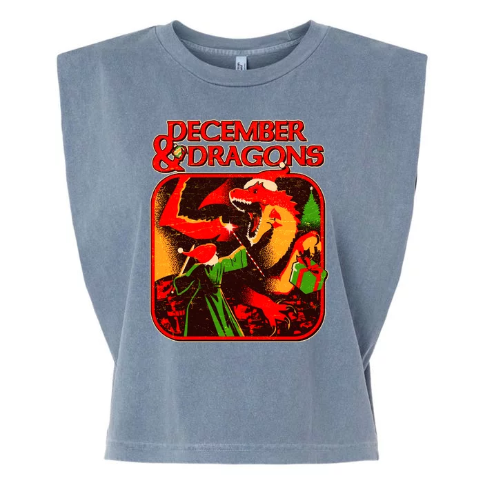 Christmas December & Dragons Garment-Dyed Women's Muscle Tee