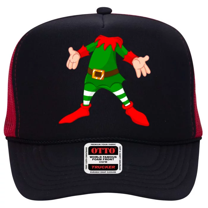 Christmas Elf Big Head Suit High Crown Mesh Trucker Hat