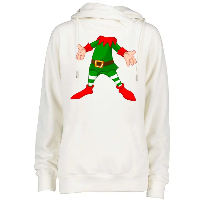 Christmas Elf Big Head Suit Womens Funnel Neck Pullover Hood