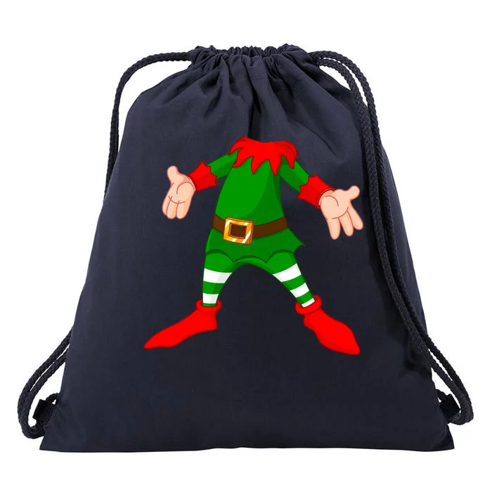 Christmas Elf Big Head Suit Drawstring Bag