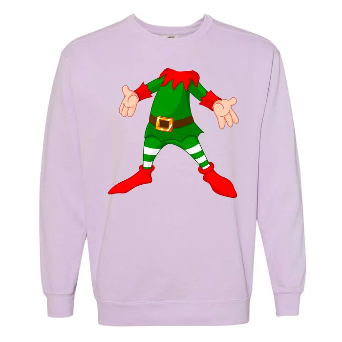 Christmas Elf Big Head Suit Garment-Dyed Sweatshirt