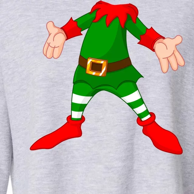 Christmas Elf Big Head Suit Cropped Pullover Crew