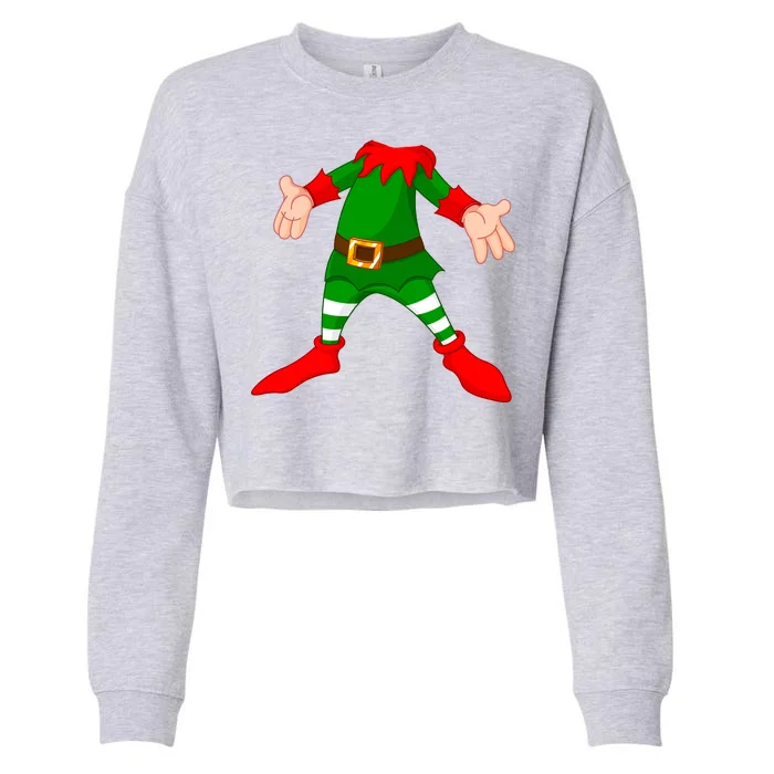 Christmas Elf Big Head Suit Cropped Pullover Crew