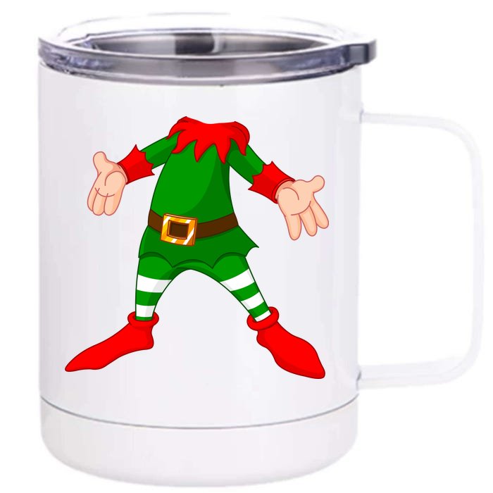 Christmas Elf Big Head Suit Front & Back 12oz Stainless Steel Tumbler Cup