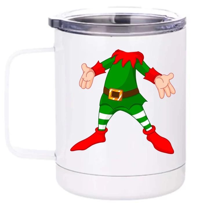 Christmas Elf Big Head Suit Front & Back 12oz Stainless Steel Tumbler Cup