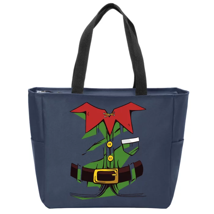 Christmas Elf Costume Funny Zip Tote Bag