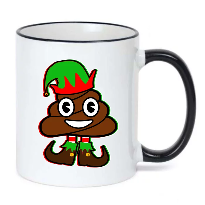 Christmas Elf Poop Emoji Black Color Changing Mug