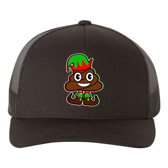 Christmas Elf Poop Emoji Yupoong Adult 5-Panel Trucker Hat