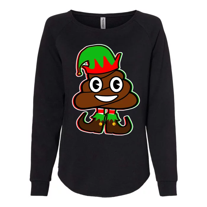 Christmas Elf Poop Emoji Womens California Wash Sweatshirt