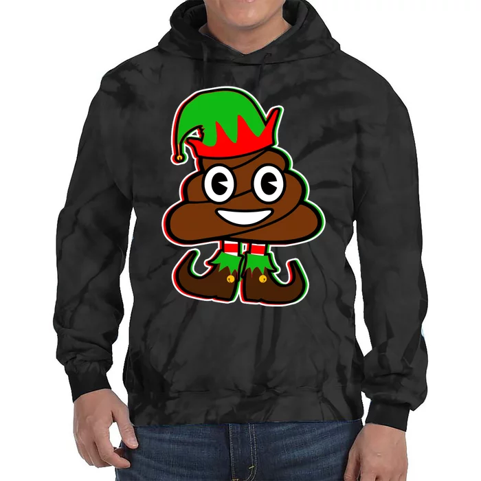 Christmas Elf Poop Emoji Tie Dye Hoodie