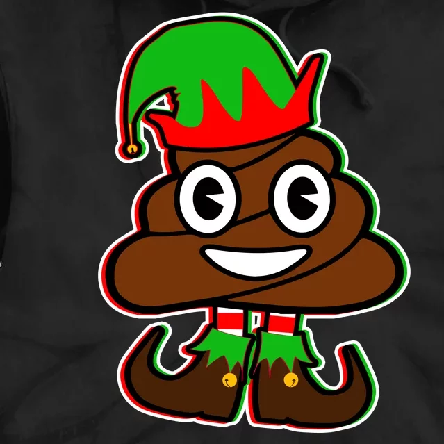 Christmas Elf Poop Emoji Tie Dye Hoodie