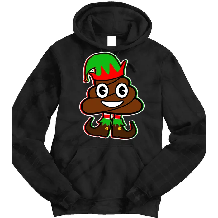 Christmas Elf Poop Emoji Tie Dye Hoodie