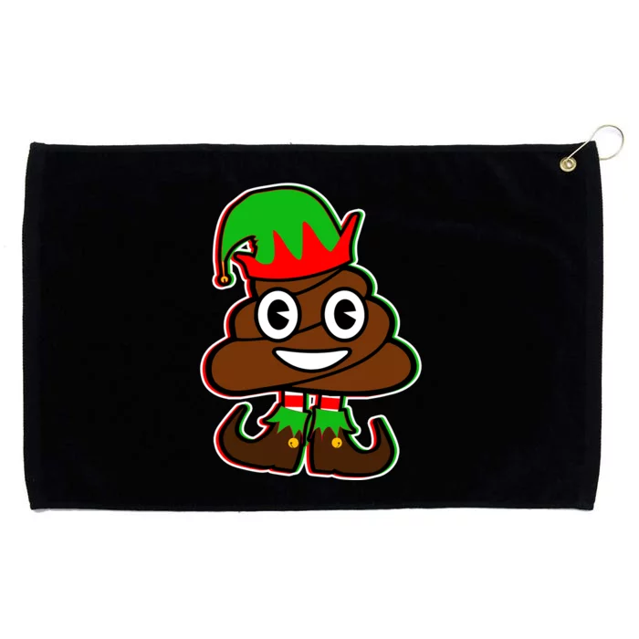 Christmas Elf Poop Emoji Grommeted Golf Towel