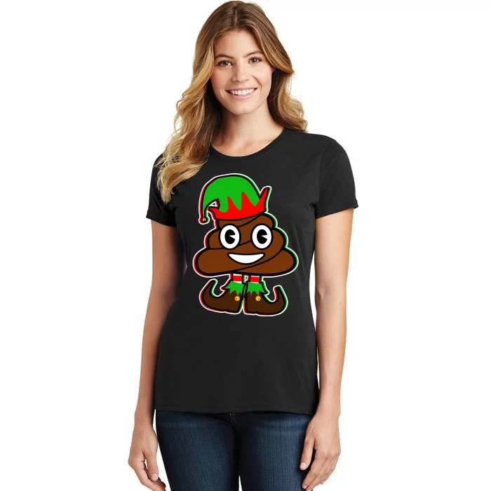 Christmas Elf Poop Emoji Women's T-Shirt