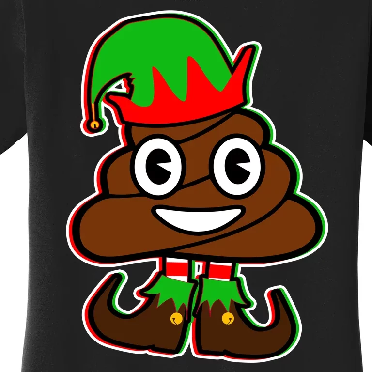 Christmas Elf Poop Emoji Women's T-Shirt