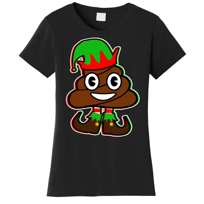 Christmas Elf Poop Emoji Women's T-Shirt