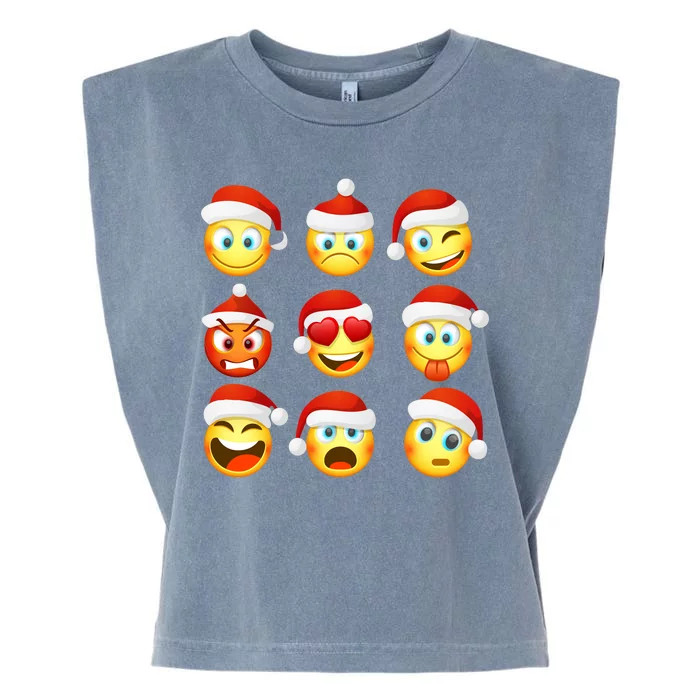 Christmas Emoji's Smiley Garment-Dyed Women's Muscle Tee