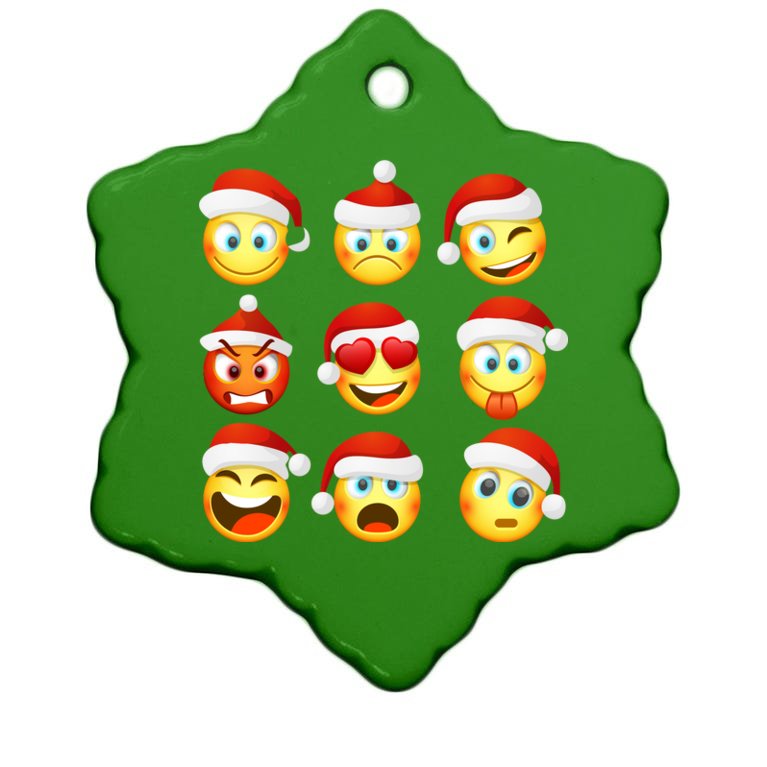 Christmas Emoji's Smiley Christmas Ornament