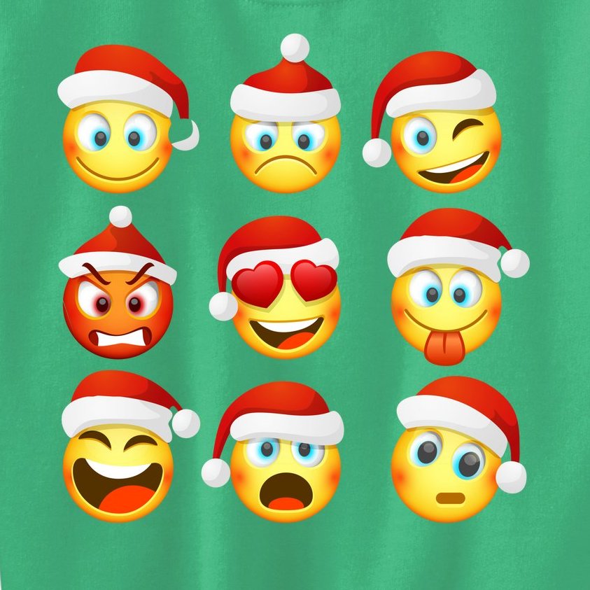 Christmas Emoji's Smiley Kids Sweatshirt