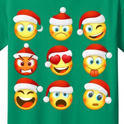 Christmas Emoji's Smiley Kids T-Shirt