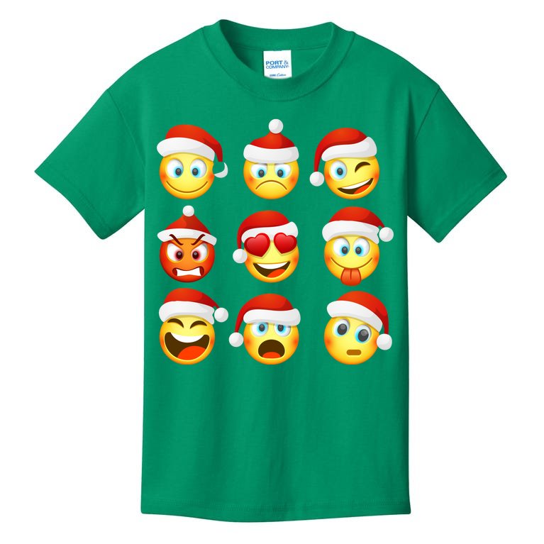 Christmas Emoji's Smiley Kids T-Shirt