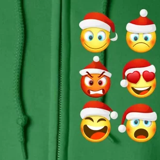 Christmas Emoji's Smiley Full Zip Hoodie