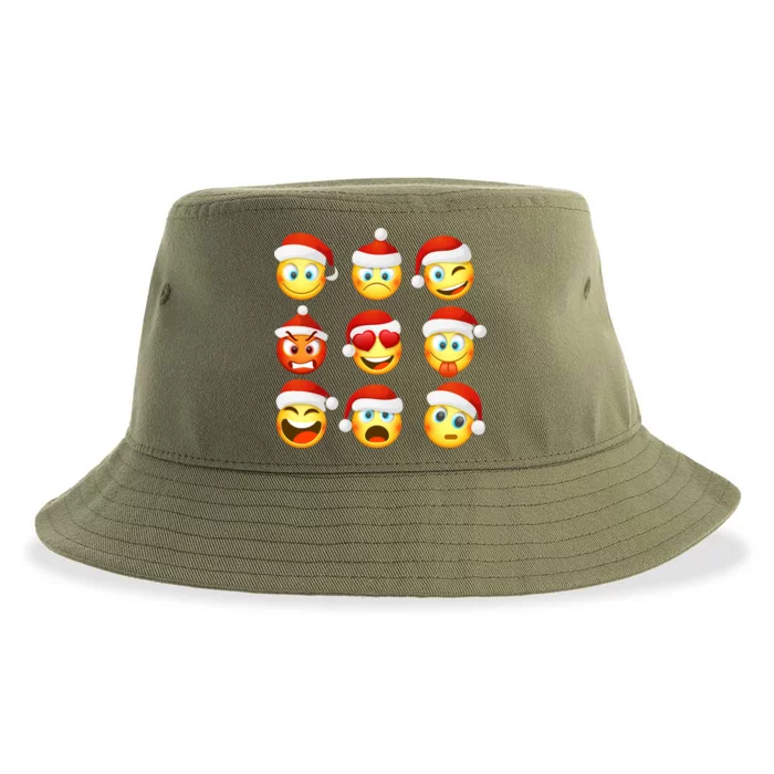 Christmas Emoji's Smiley Sustainable Bucket Hat