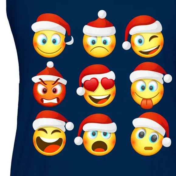 Christmas Emoji's Smiley Ladies Essential Flowy Tank