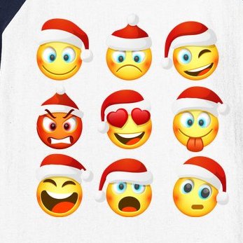 Christmas Emoji's Smiley Baseball Sleeve Shirt