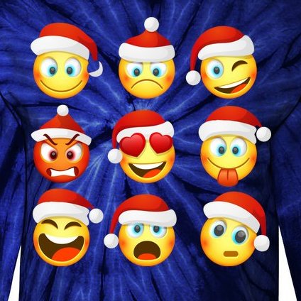 Christmas Emoji's Smiley Tie-Dye Long Sleeve Shirt
