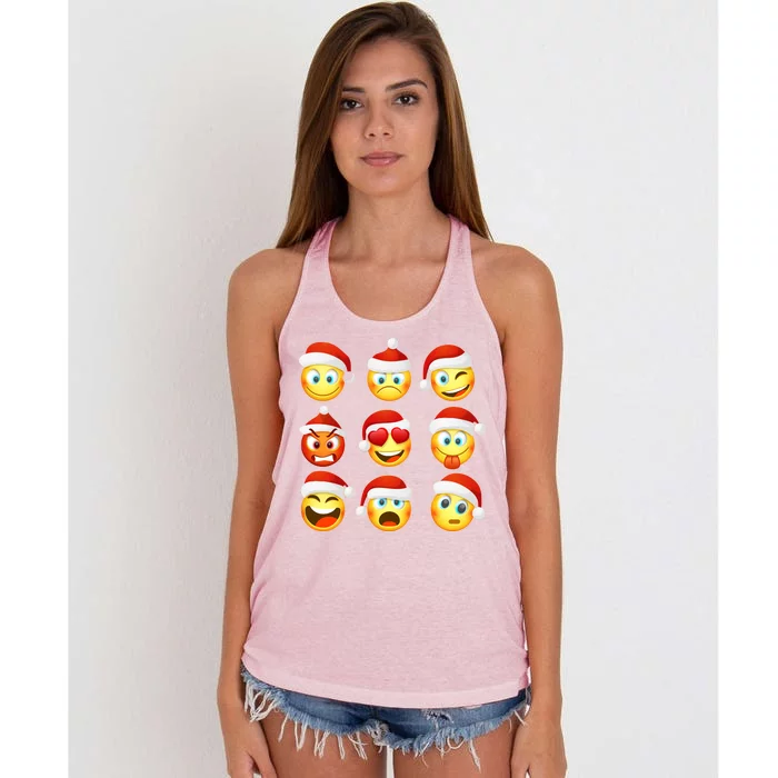 Christmas Emoji's Smiley Women's Knotted Racerback Tank