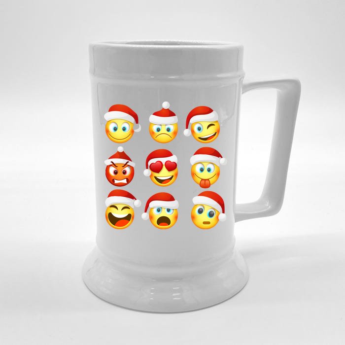 Christmas Emoji's Smiley Front & Back Beer Stein