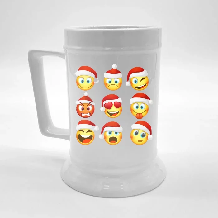 Christmas Emoji's Smiley Front & Back Beer Stein