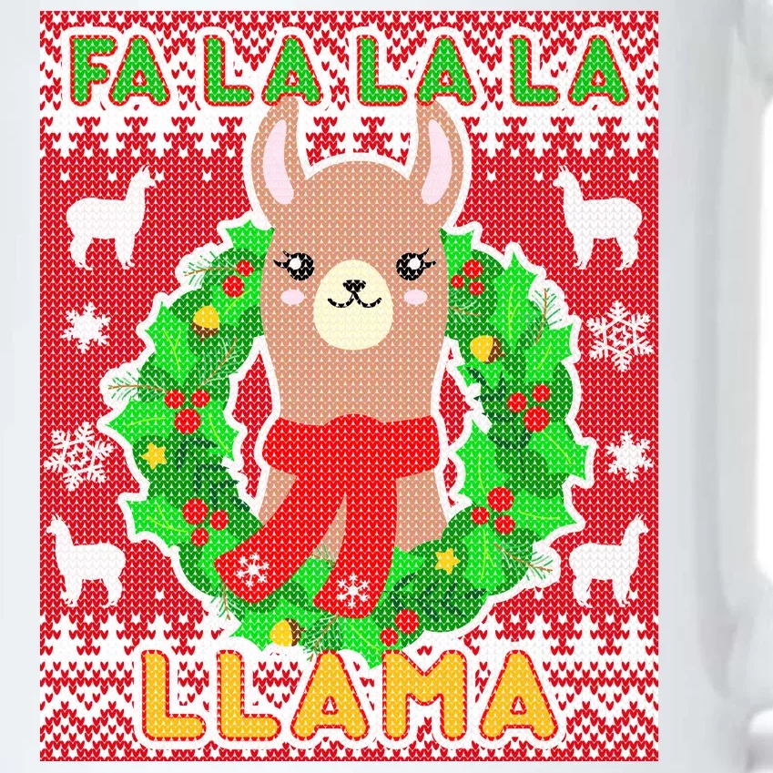 Christmas Fa La La La Llama Ugly Sweater Black Color Changing Mug