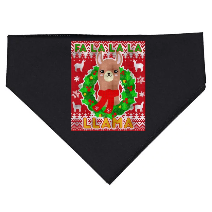 Christmas Fa La La La Llama Ugly Sweater USA-Made Doggie Bandana