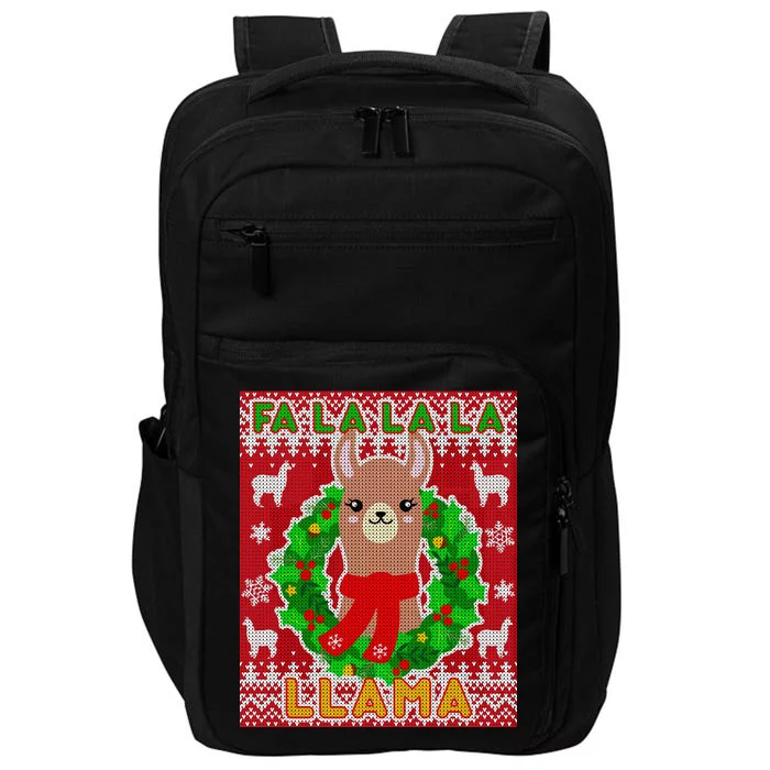 Christmas Fa La La La Llama Ugly Sweater Impact Tech Backpack