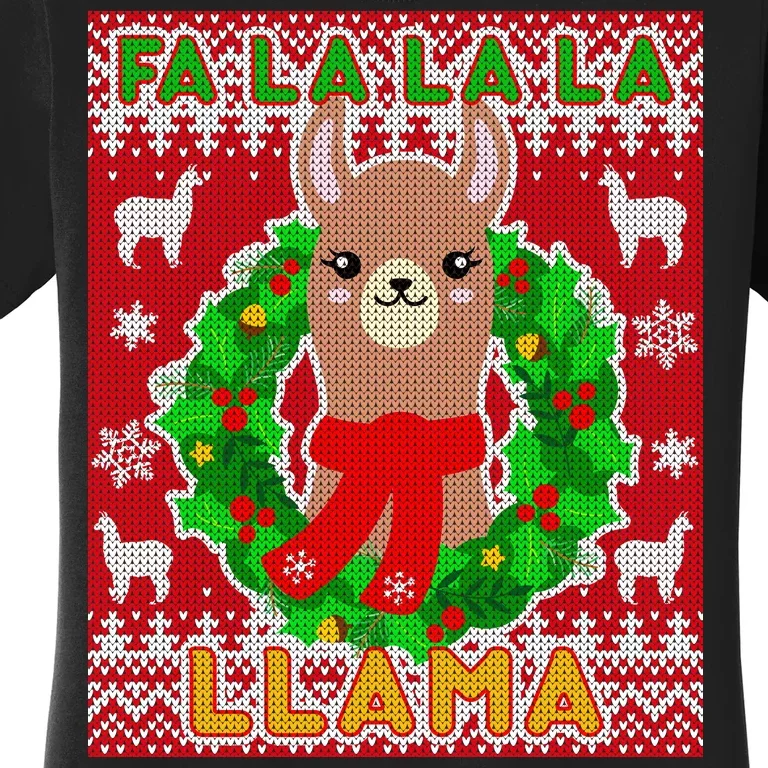 Christmas Fa La La La Llama Ugly Sweater Women's T-Shirt