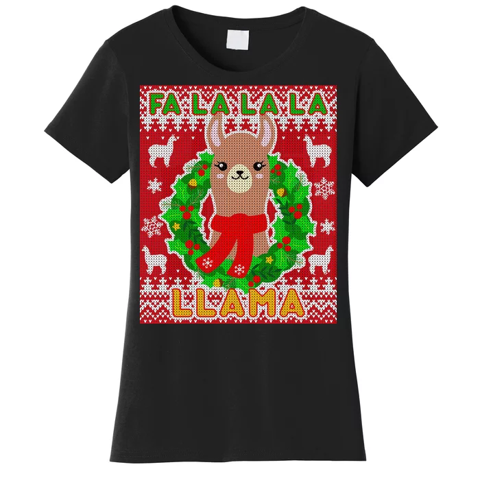 Christmas Fa La La La Llama Ugly Sweater Women's T-Shirt