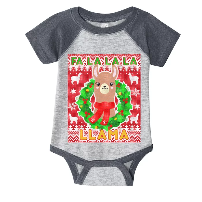 Christmas Fa La La La Llama Ugly Sweater Infant Baby Jersey Bodysuit