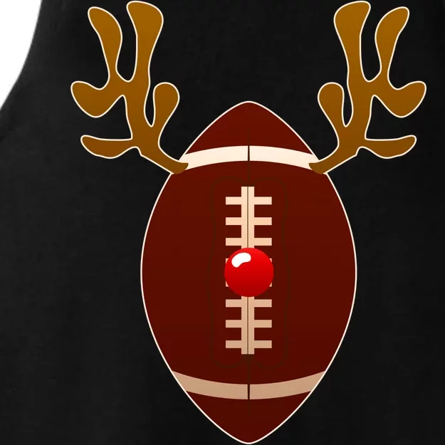 Christmas Football Reindeer Ladies Tri-Blend Wicking Tank