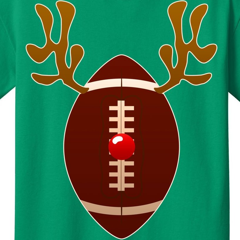 Christmas Football Reindeer Kids T-Shirt