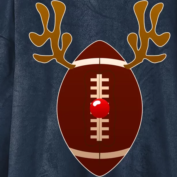 Christmas Football Reindeer Hooded Wearable Blanket