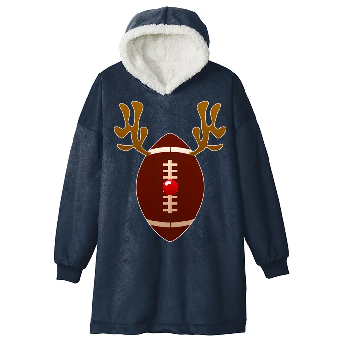 Christmas Football Reindeer Hooded Wearable Blanket