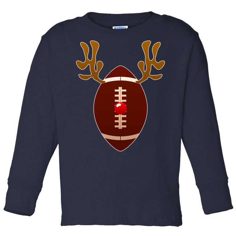 Christmas Football Reindeer Toddler Long Sleeve Shirt