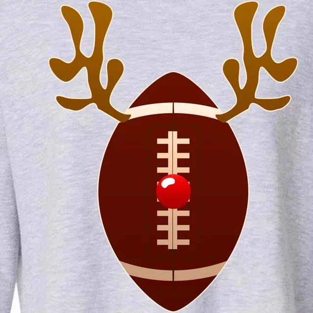 Christmas Football Reindeer Cropped Pullover Crew