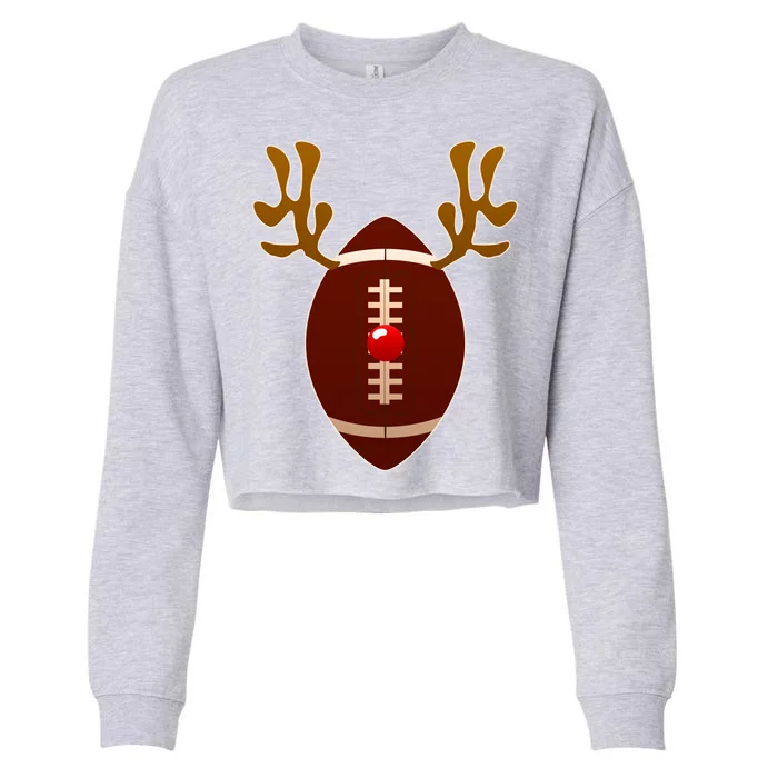 Christmas Football Reindeer Cropped Pullover Crew